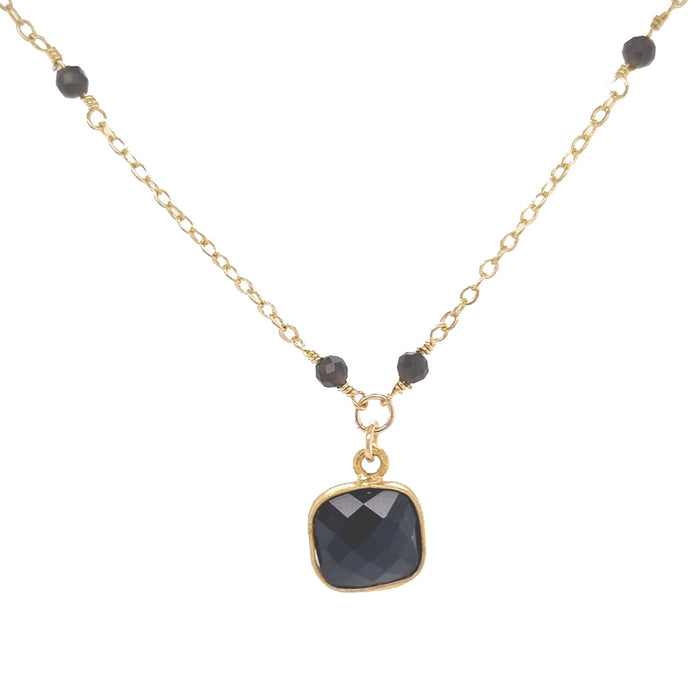 Callala Onyx Beaded chain pendant Necklace