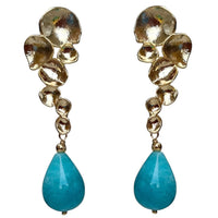 Raindrop Earrings with Peruvian Amazonite Gold or Silver