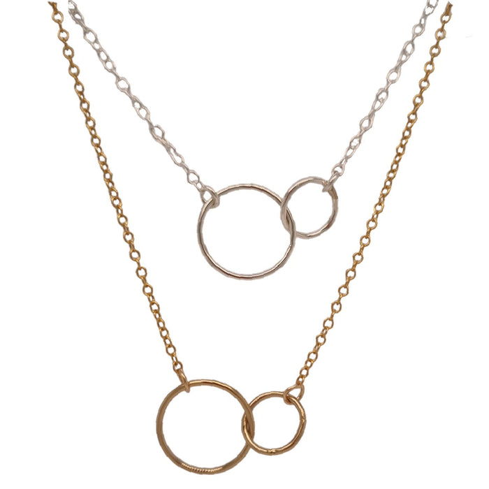 Loria Interlocking Rings 14k Gold or Sterling Silver Necklace