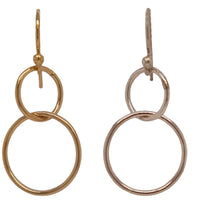 Loria Interlocking Rings 14k Gold or Sterling Silver Earrings