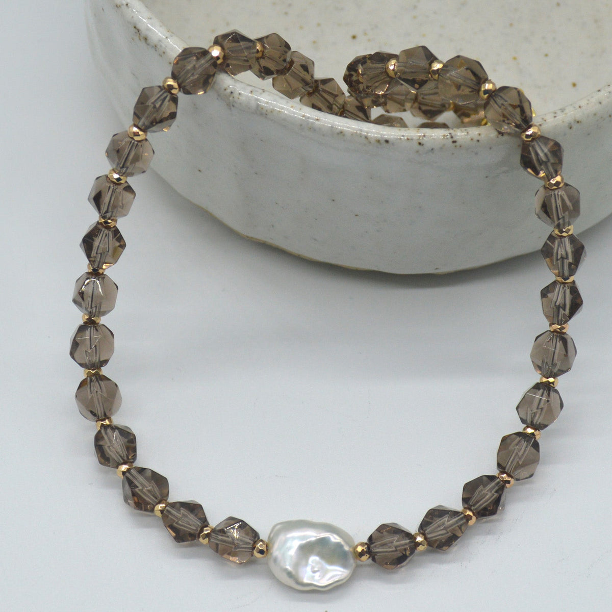 Star Keshi Pearl Smokey Quartz Necklace