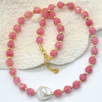 Star Keshi Pearl Rose Quartz Necklace