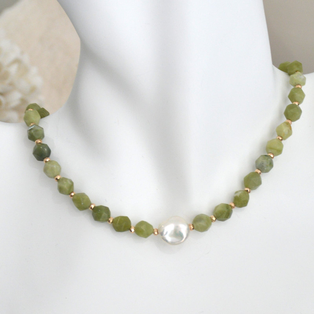 Star Keshi Pearl Southern Jade Necklace