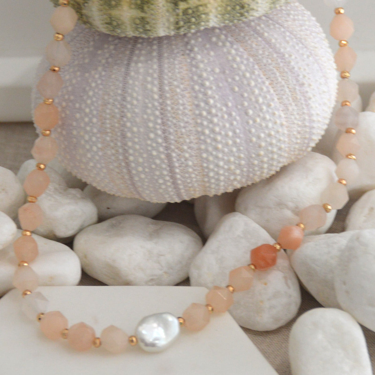 Star Keshi Pearl Pink Aventurine Necklace