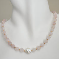 Star Keshi Pearl Rose Quartz Necklace