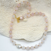 Star Keshi Pearl Rose Quartz Necklace