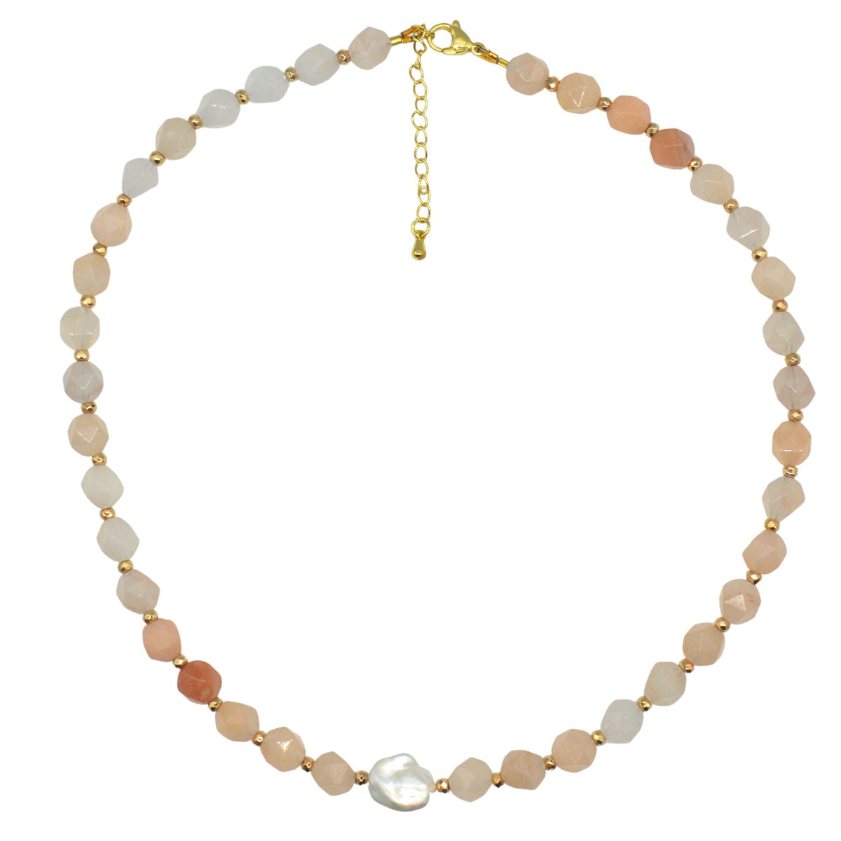 Star Keshi Pearl Pink Aventurine Necklace