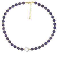 Star Keshi Pearl Onyx Necklace