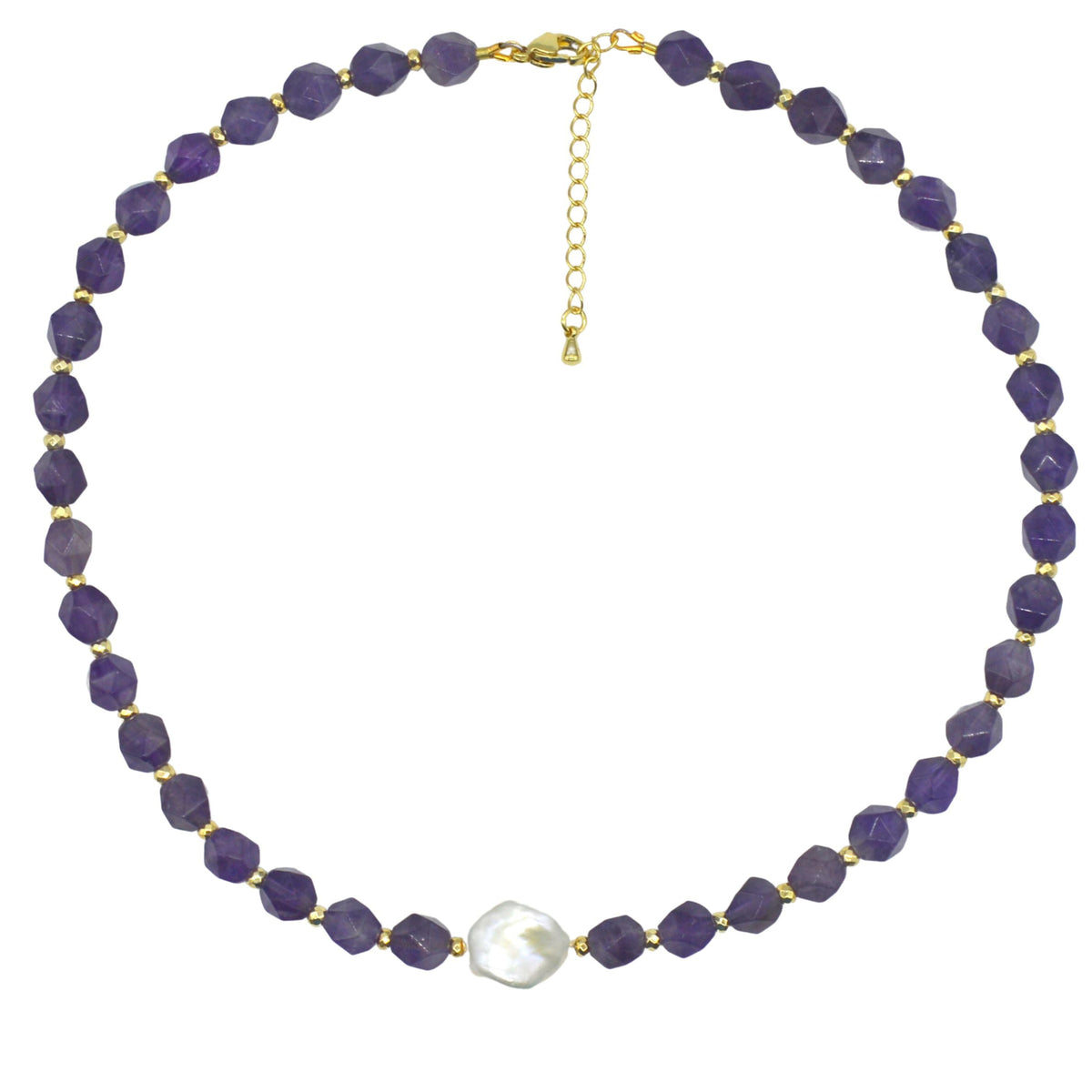 Star Keshi Pearl Amethyst Necklace