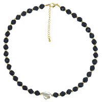 Star Keshi Pearl Onyx Necklace