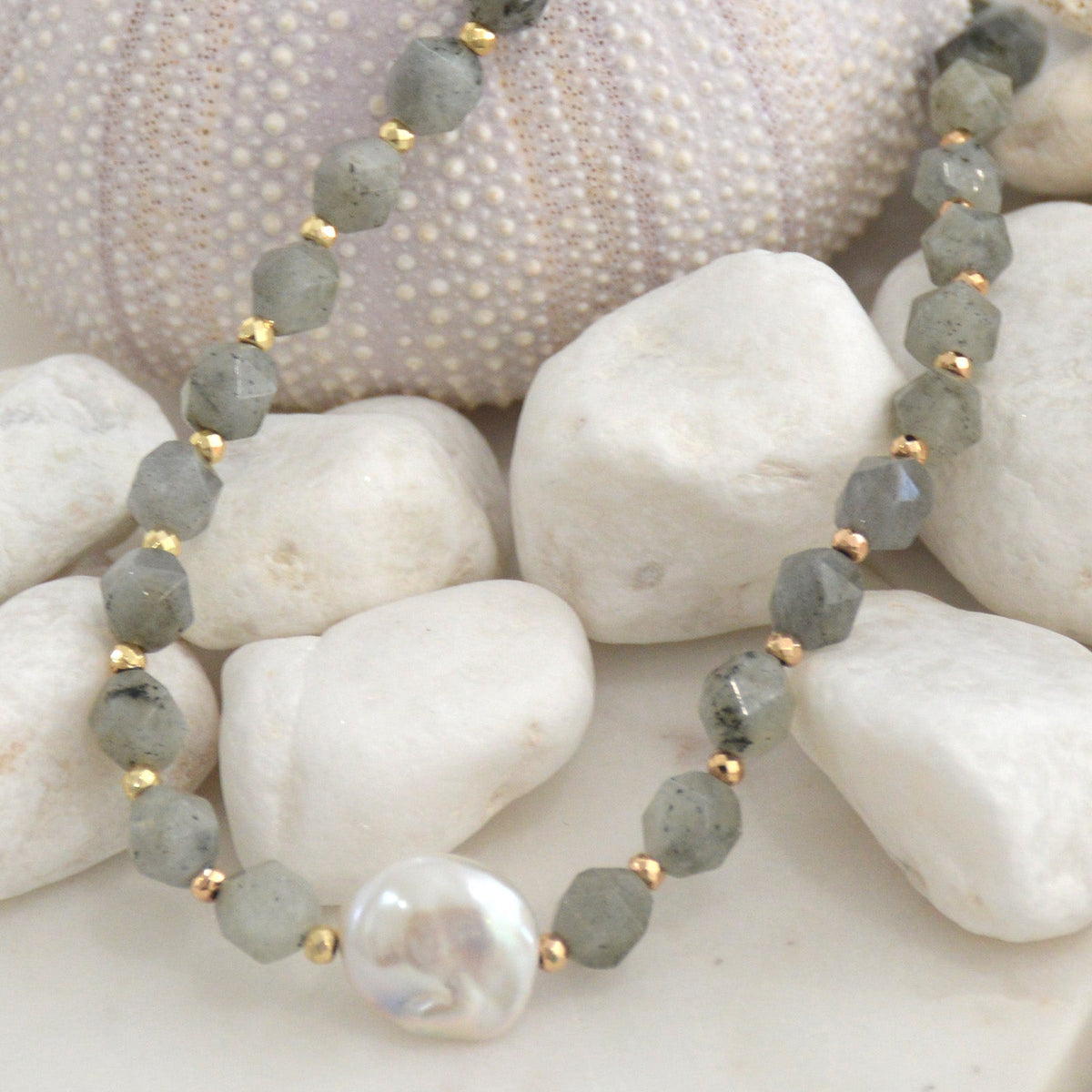 Star Keshi Pearl Amethyst Necklace