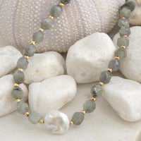 Star Keshi Pearl Pink Aventurine Necklace