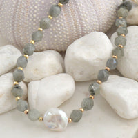 Star Keshi Pearl Labradorite Necklace