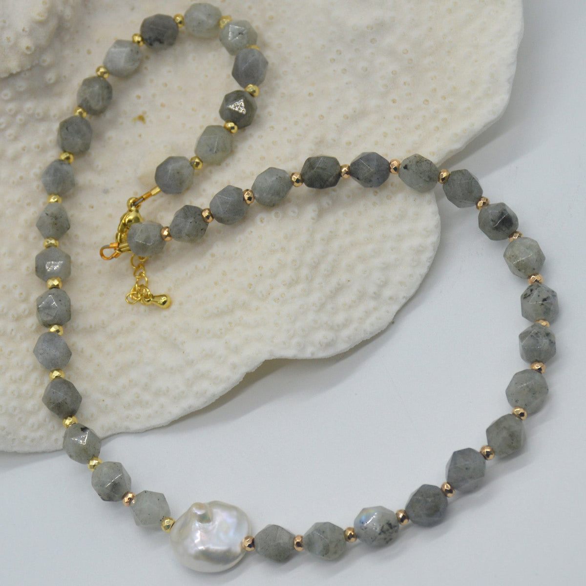 Star Keshi Pearl Rose Quartz Necklace