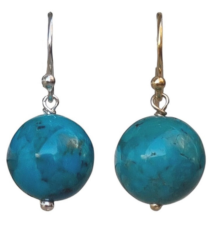 Venus Turquoise Earrings Sterling Silver or 14k Gold Filled