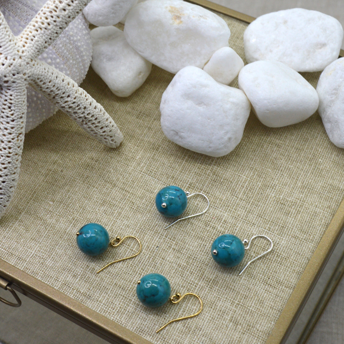 Venus Turquoise Earrings Sterling Silver or 14k Gold Filled