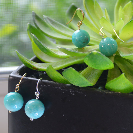 Venus Peruvian Amazonite Earrings Sterling Silver or 14k Gold Filled