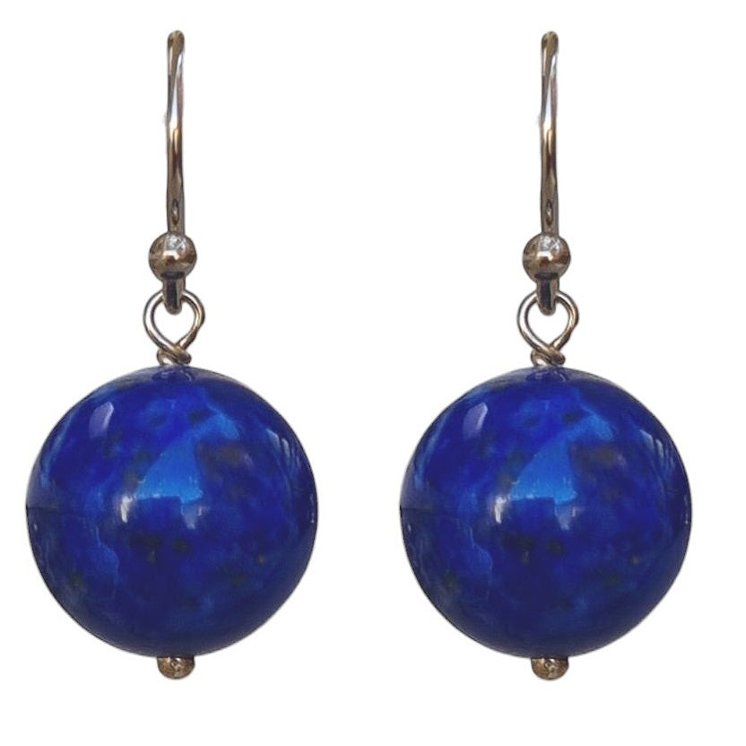 Venus Lapis Lazuli Earrings Sterling Silver or 14k Gold Filled