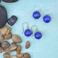 Venus Lapis Lazuli Earrings Sterling Silver or 14k Gold Filled