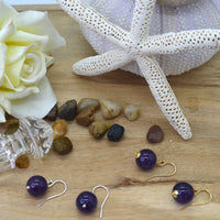 Venus Amethyst Earrings Sterling Silver or 14k Gold Filled