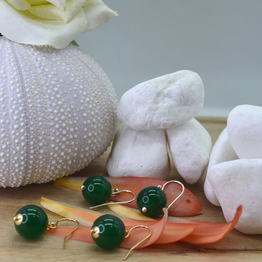 Venus Green Onyx Earrings Sterling Silver or 14k Gold Filled