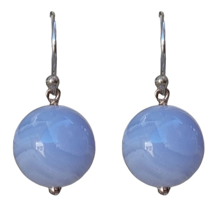 Venus Blue Lace Agate Earrings Sterling Silver or 14k Gold Filled