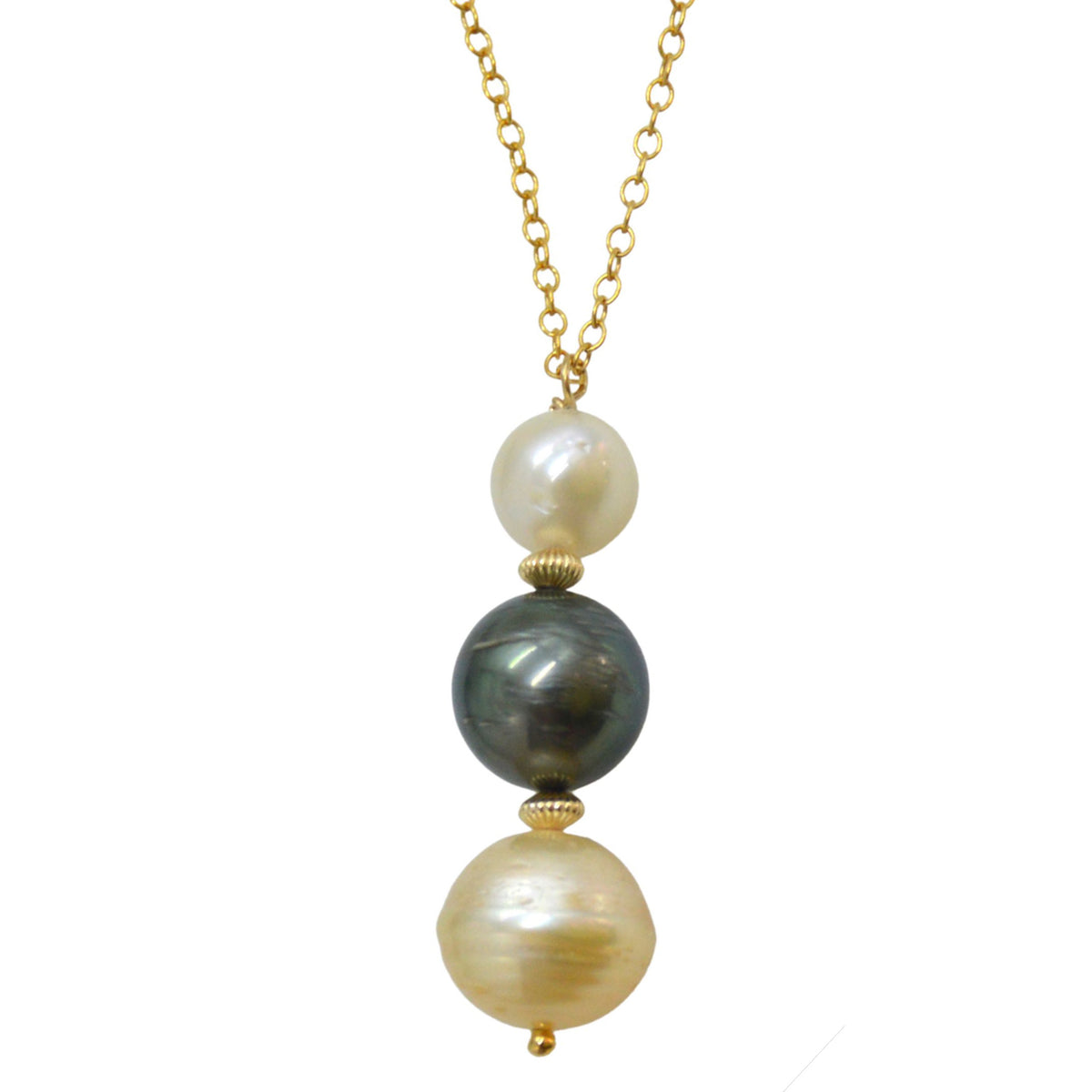 Charlotte South Sea & Tahitian Gold filled Pendant necklace