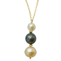 Charlotte South Sea & Tahitian Gold filled Pendant necklace