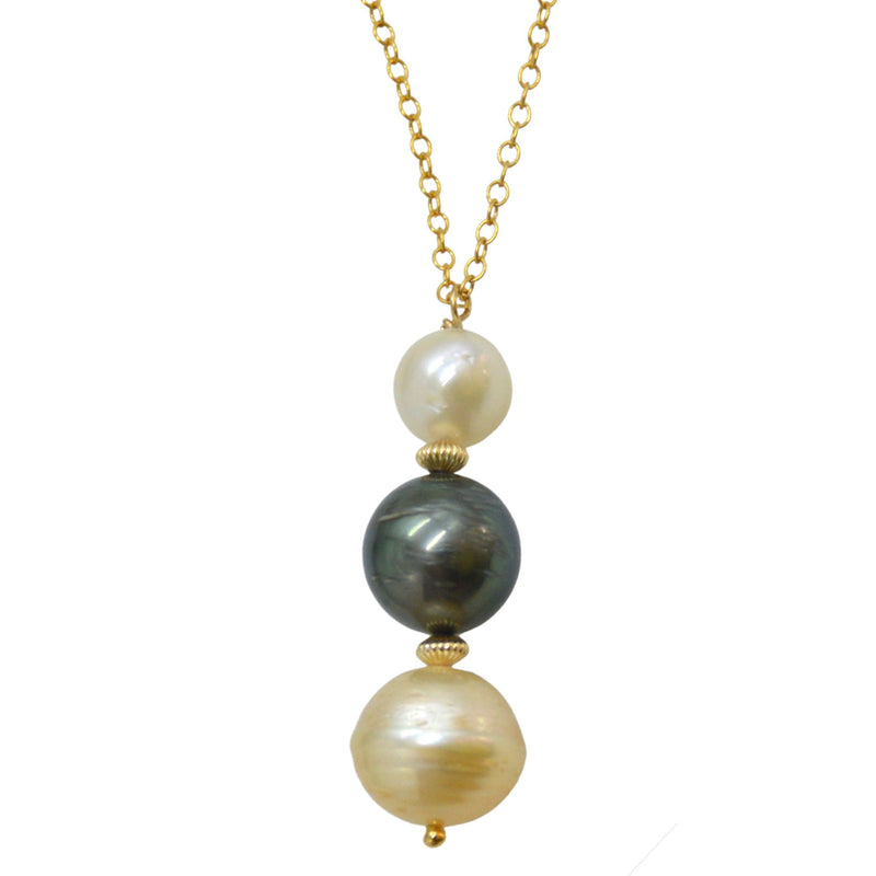 Charlotte South Sea & Tahitian Gold filled Pendant necklace