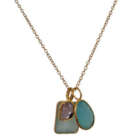 Tatiana 3 Gemstone drop No.6 Tourmaline & Chalcedony one only