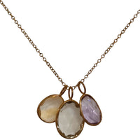 Tatiana 3 Gemstone drop No.7 Citrine, Amethyst & Green Amethyst one only