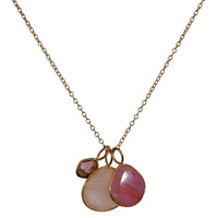 Tatiana 3 Gemstone drop No.8 Rose Quartz and Tourmaline Necklace one only