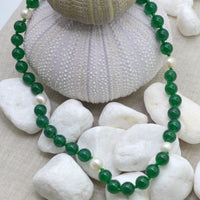 Sofia Green Onyx and Freshwater Pearl Sterling Silver necklace