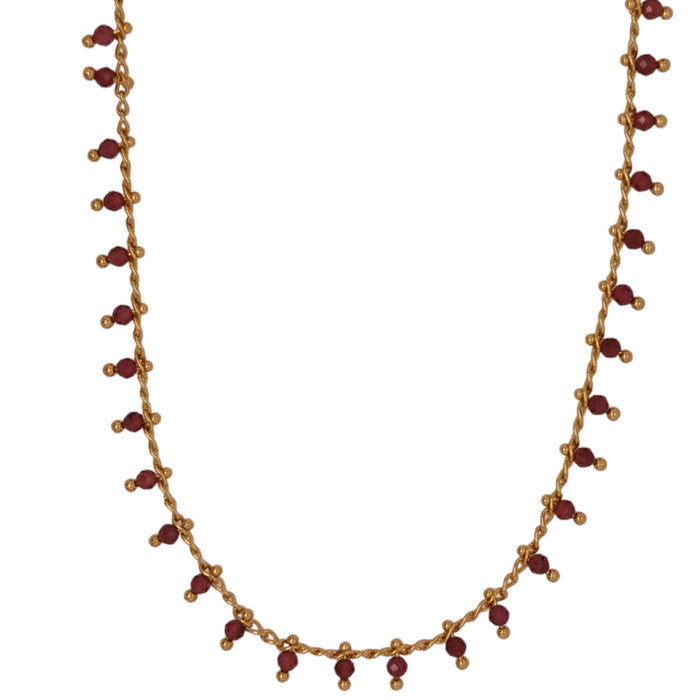 Misty Gold Gemstone necklace Garnet