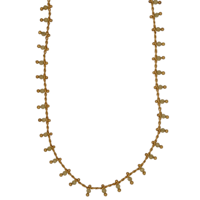 Misty Gold Gemstone necklace Peridot
