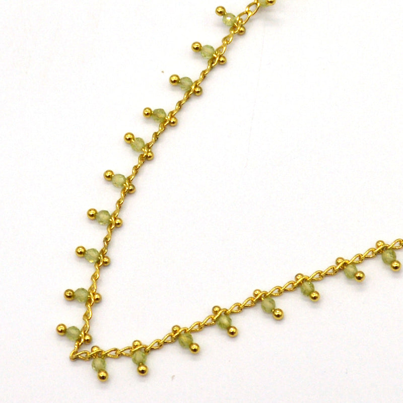 Misty Gold Gemstone necklace Tourmaline