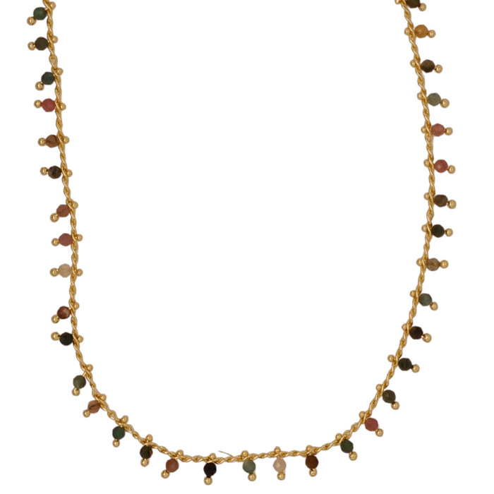 Misty Gold Gemstone necklace Tourmaline