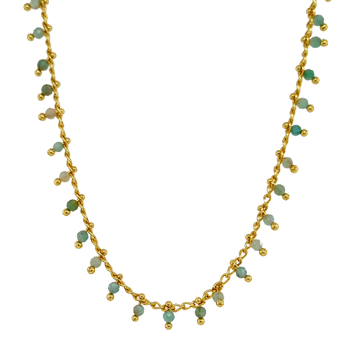 Misty Gold Gemstone necklace Tourmaline