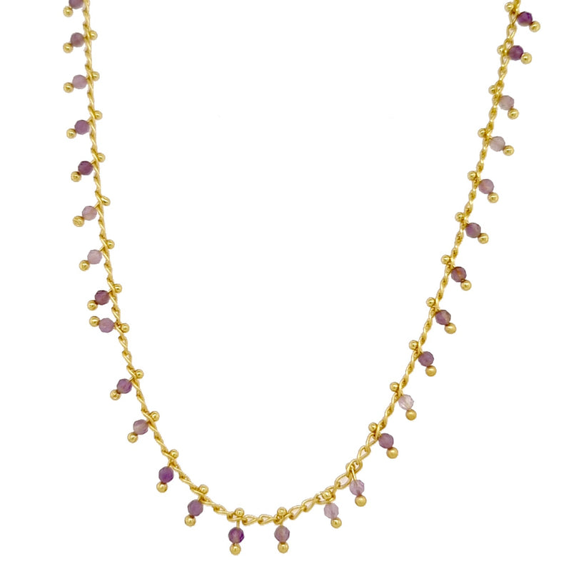 Misty Gold Gemstone necklace Tourmaline