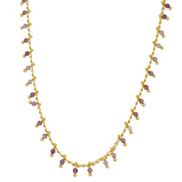 Misty Gold Gemstone necklace Amethyst