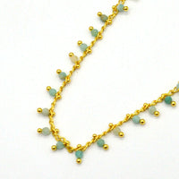 Misty Gold Gemstone necklace Tourmaline