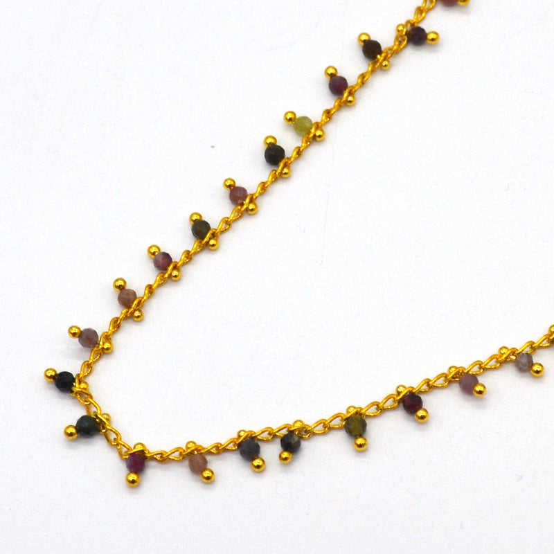 Misty Gold Gemstone necklace Orange Garnet