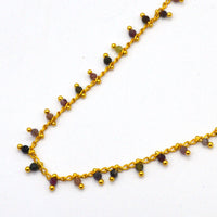 Misty Gold Gemstone necklace Onyx