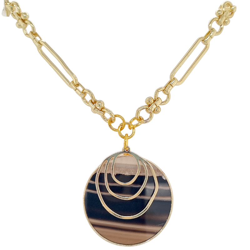 Aurora Banded Agate pendant Necklace