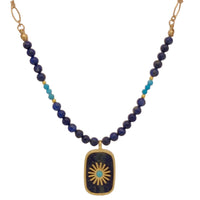 Blaze Lapis and Turquoise Pendant Necklace