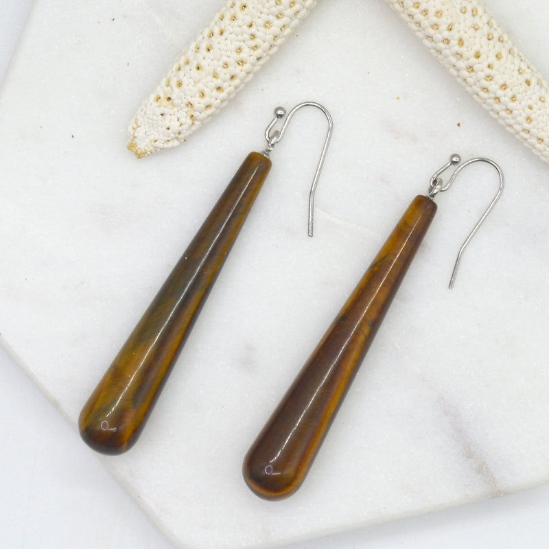 Martinique Gemstone long drop Earrings