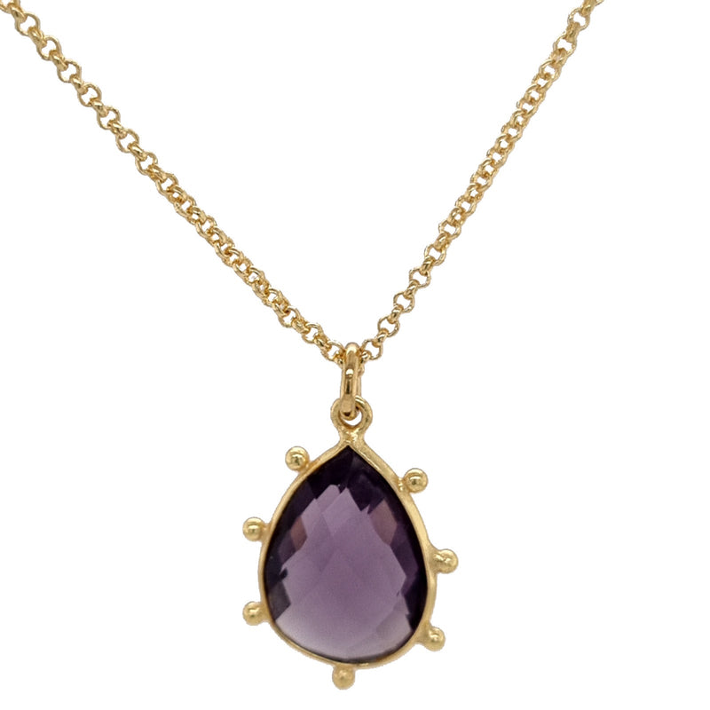 Aurulia Gemstone drop Necklace Amethyst