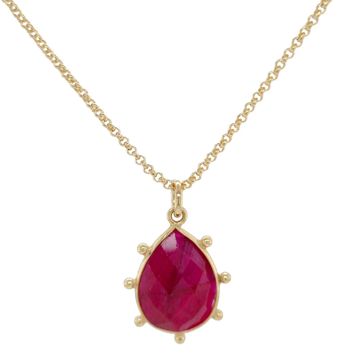 Aurulia Gemstone drop Necklace Ruby