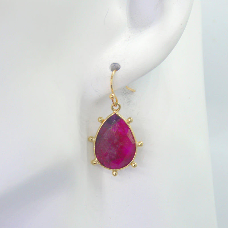 Aurulia Gemstone drop Necklace Ruby