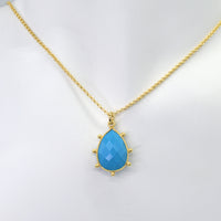 Aurulia Gemstone drop Necklace Turquoise Howlite